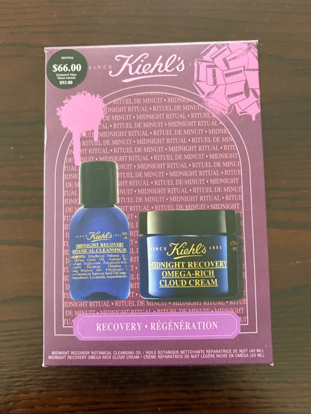 Kiehl’s Midnight Recovery Moisturizer and mini Cleansing oil set - $93 value
